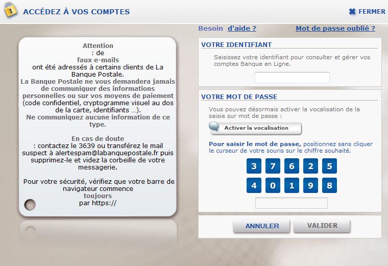 se connecter à son compte en ligne à la Banque Postale
