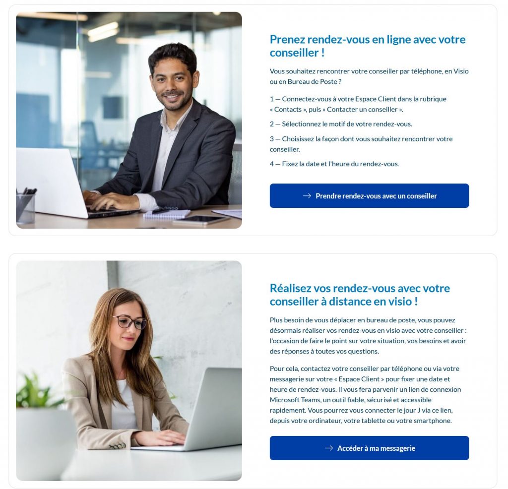 Prendre rendez-vous avec la Banque Postale CBI: Crédit, Banques et Investissements