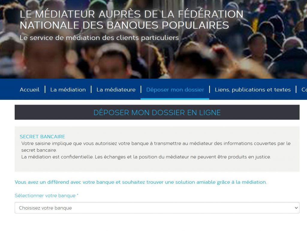 Saisie médiation banque populaire