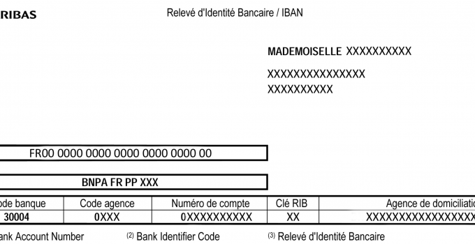 RIB Relevé d'identité bancaire
