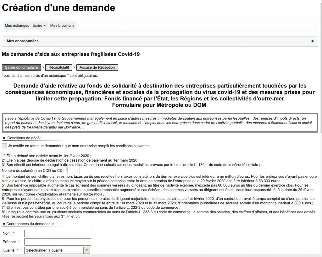 aide financière coronavirus