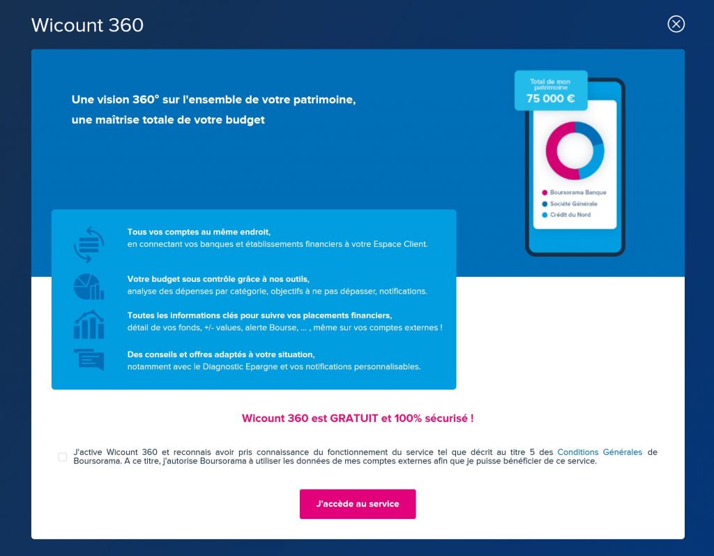 Wicount 360 de BoursoBank (ex Boursorama) ou comment avoir dans votre interface vos comptes d’autres banques  CBI: Crédit, Banques et Investissements