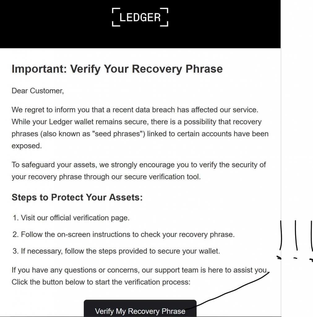 Escroquerie au nom de Ledger CBI: Crédit, Banques et Investissements